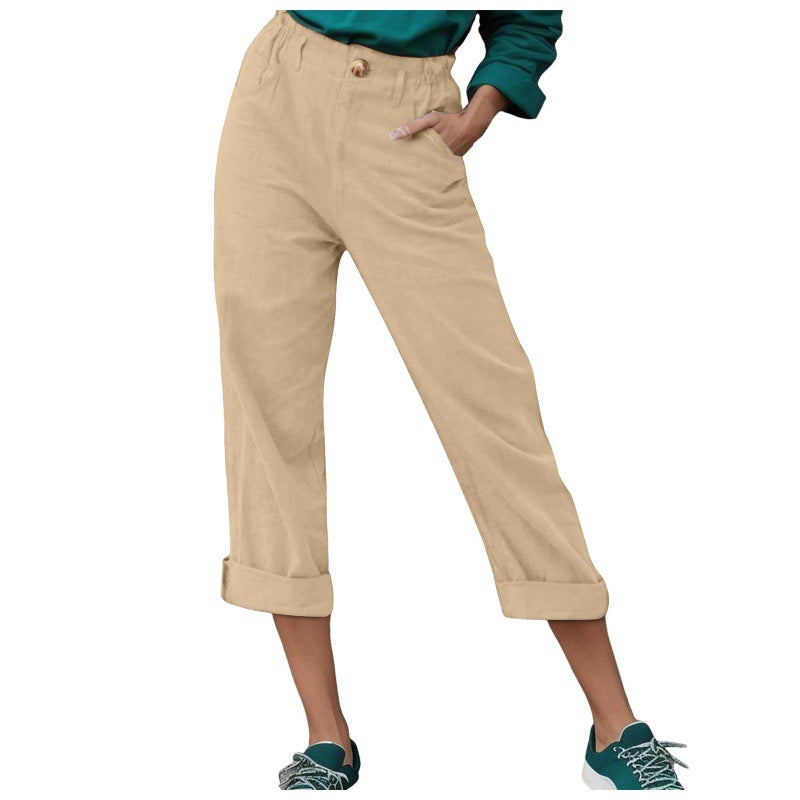 Women's High-Waisted Cropped Tailored Pants by berg-feldt