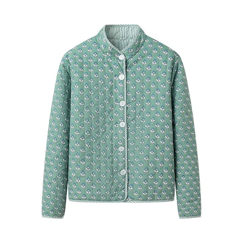 Women's Quilted Floral Button-Up Jacket berg-feldt