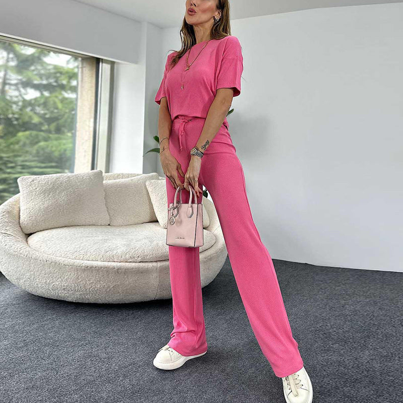 Weitbeiniger Damen-Jumpsuit mit Rippstruktur, elastischem Bund und weitem Bein von berg-feldt