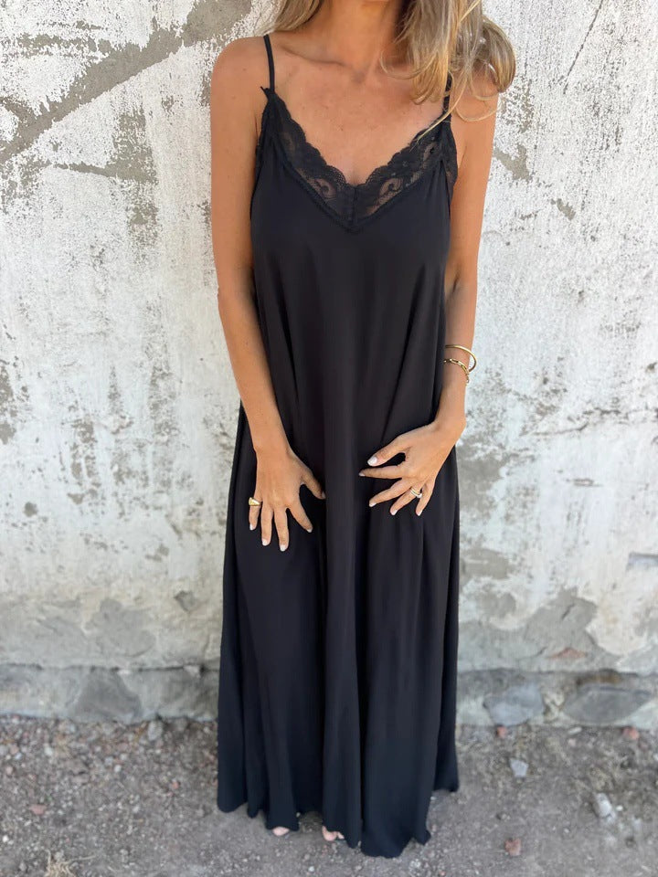Élégante robe longue avec détails sophistiqués en dentelle de berg-feldt