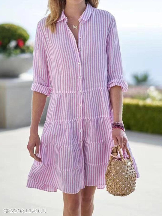 Women's Tiered Button-Down Shirt Dress berg-feldt