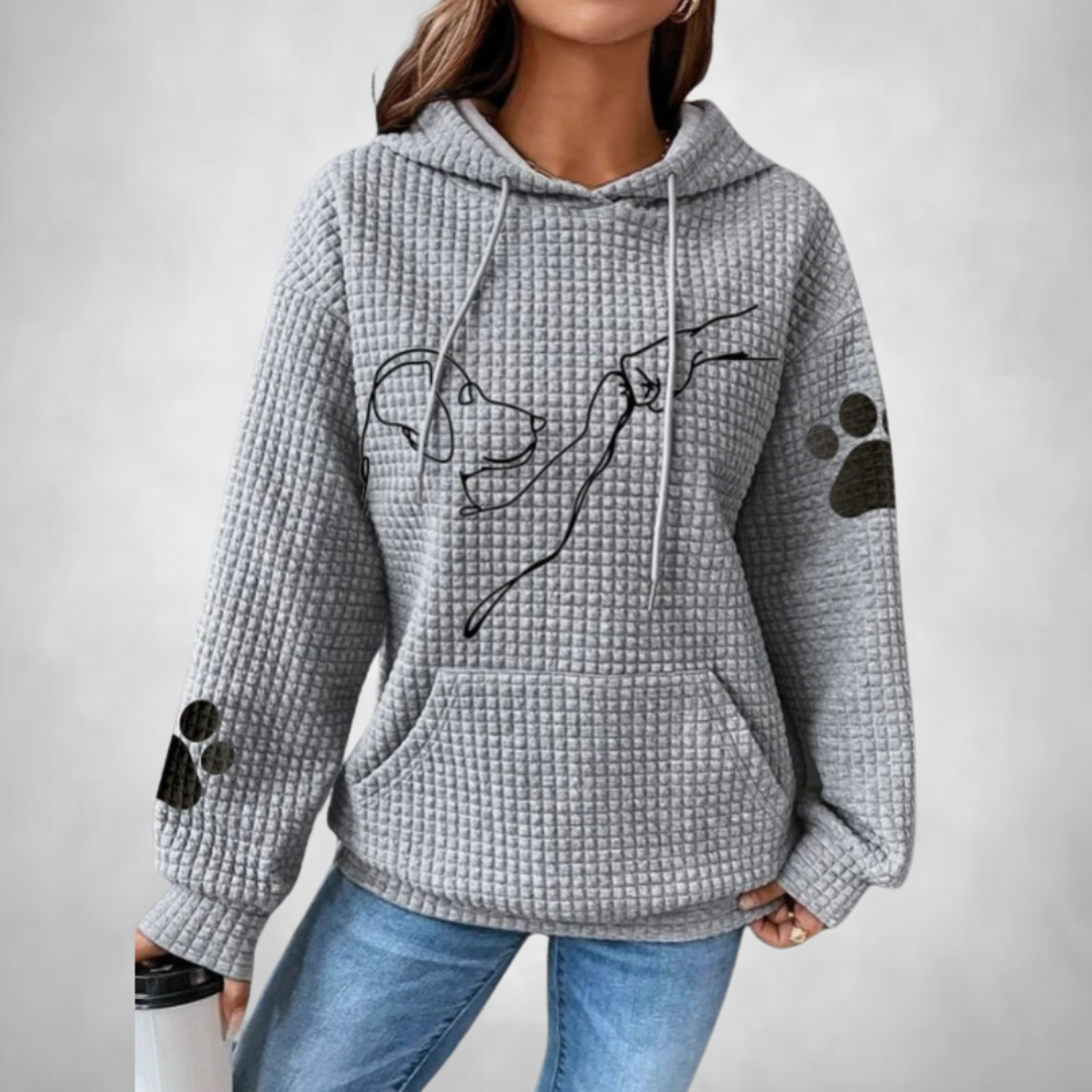 Kapuzenpullover VIOLETT mit Tiermotiv