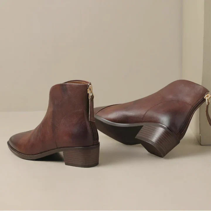Berg-Feldt | Damenstiefelette Aus Leder mit Blockabsatz