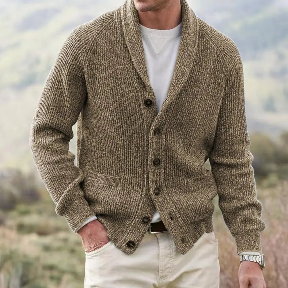 Berg-Feldt | Strickjacke mit Knöpfen Wollmischung Klassisch und Komfortabel