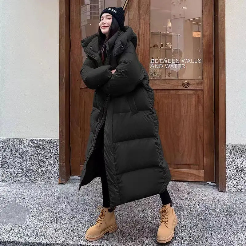 Berg-Feldt | Lange Pufferjacke mit Kapuze für Damen - Winter