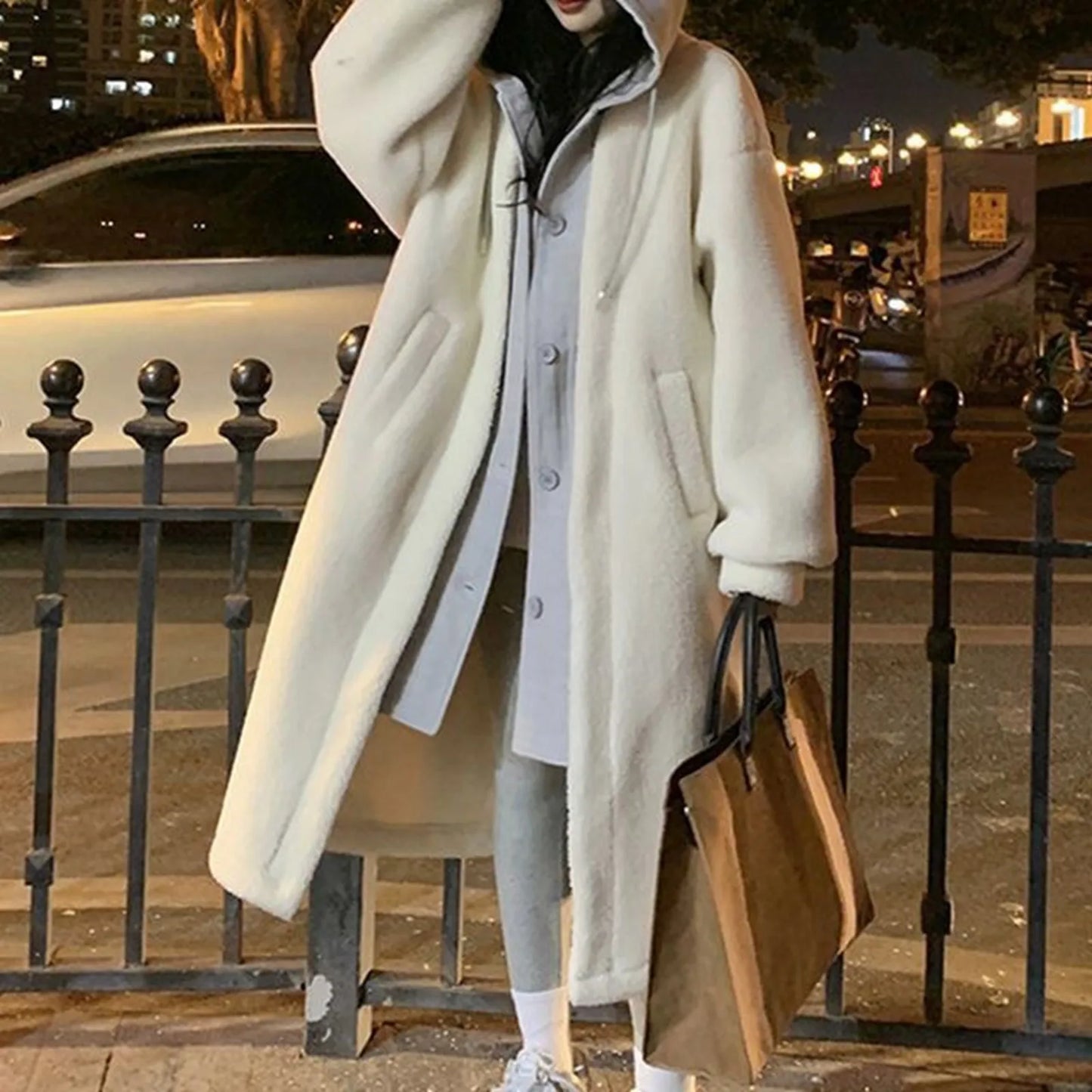 Berg-Feldt | Lange Hoodie-jacke Teddy-material Warm und Trendy