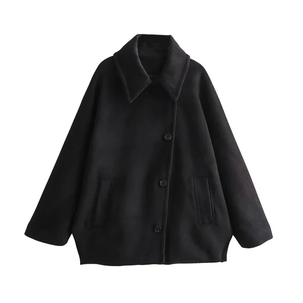 Berg-Feldt | Elegantes Damen-Cape mit Knöpfen und Wollmischung