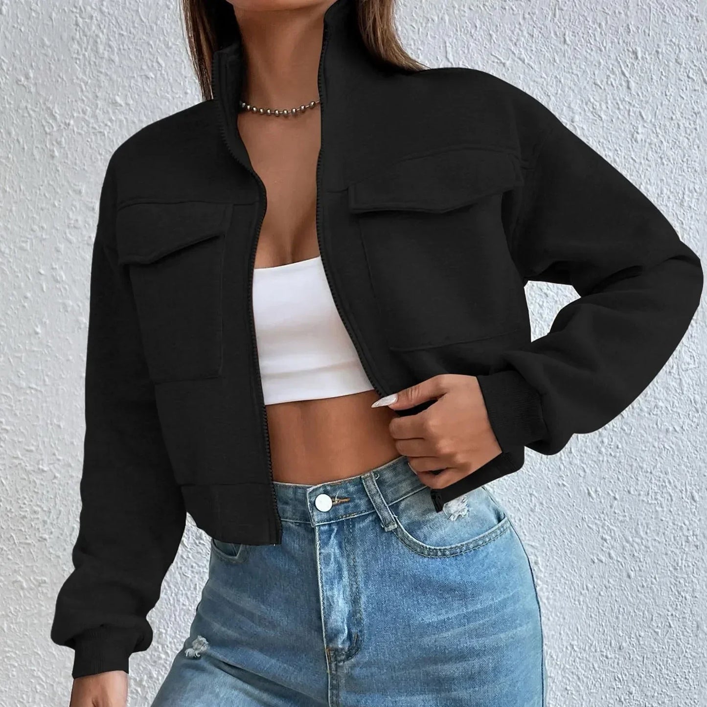 Berg-Feldt | Stilvolles Zip Up Crop Top