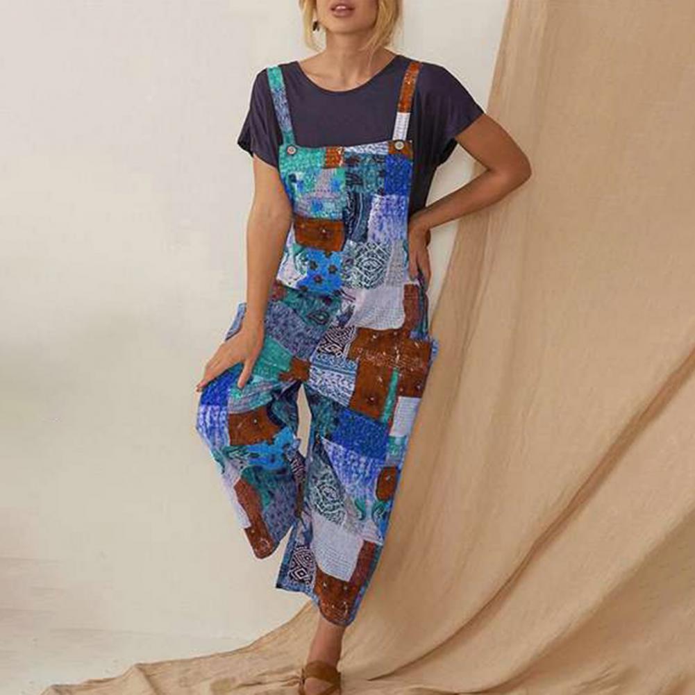 Combinaison-pantalon CLAIRE à jambes larges avec imprimé vintage