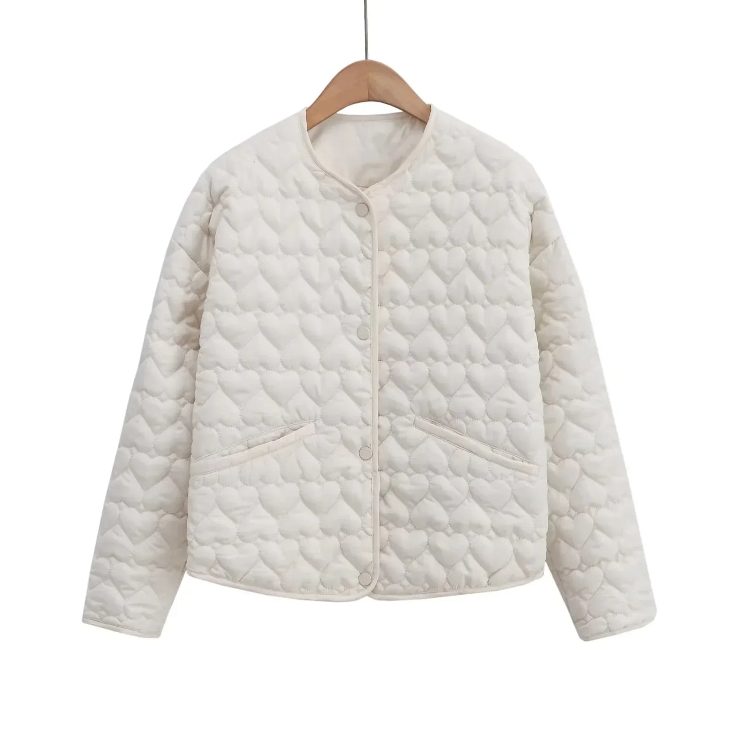 Berg-Feldt | Steppjacke mit Herzen – Leichter Puffer mit Druckknöpfen
