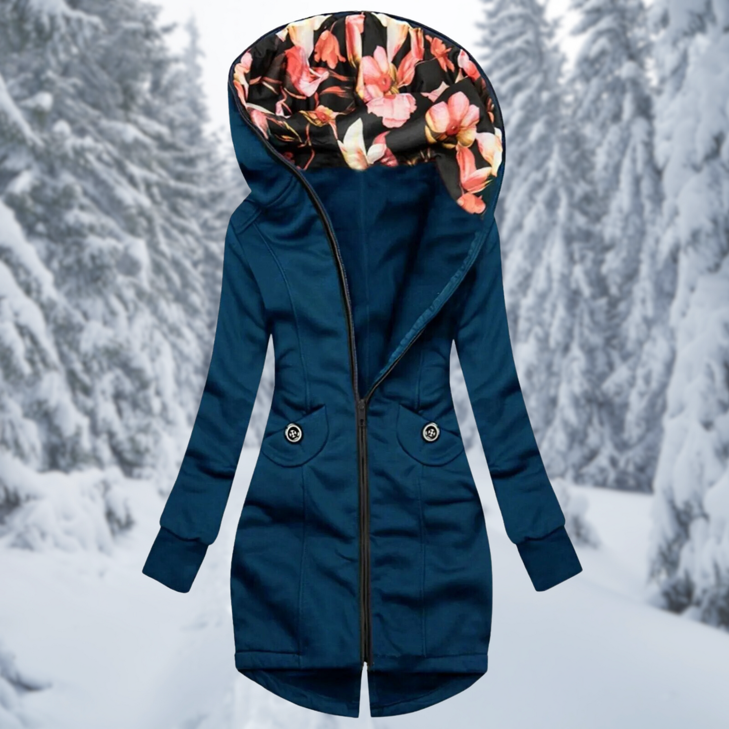 Veste à capuche florale Ingrid