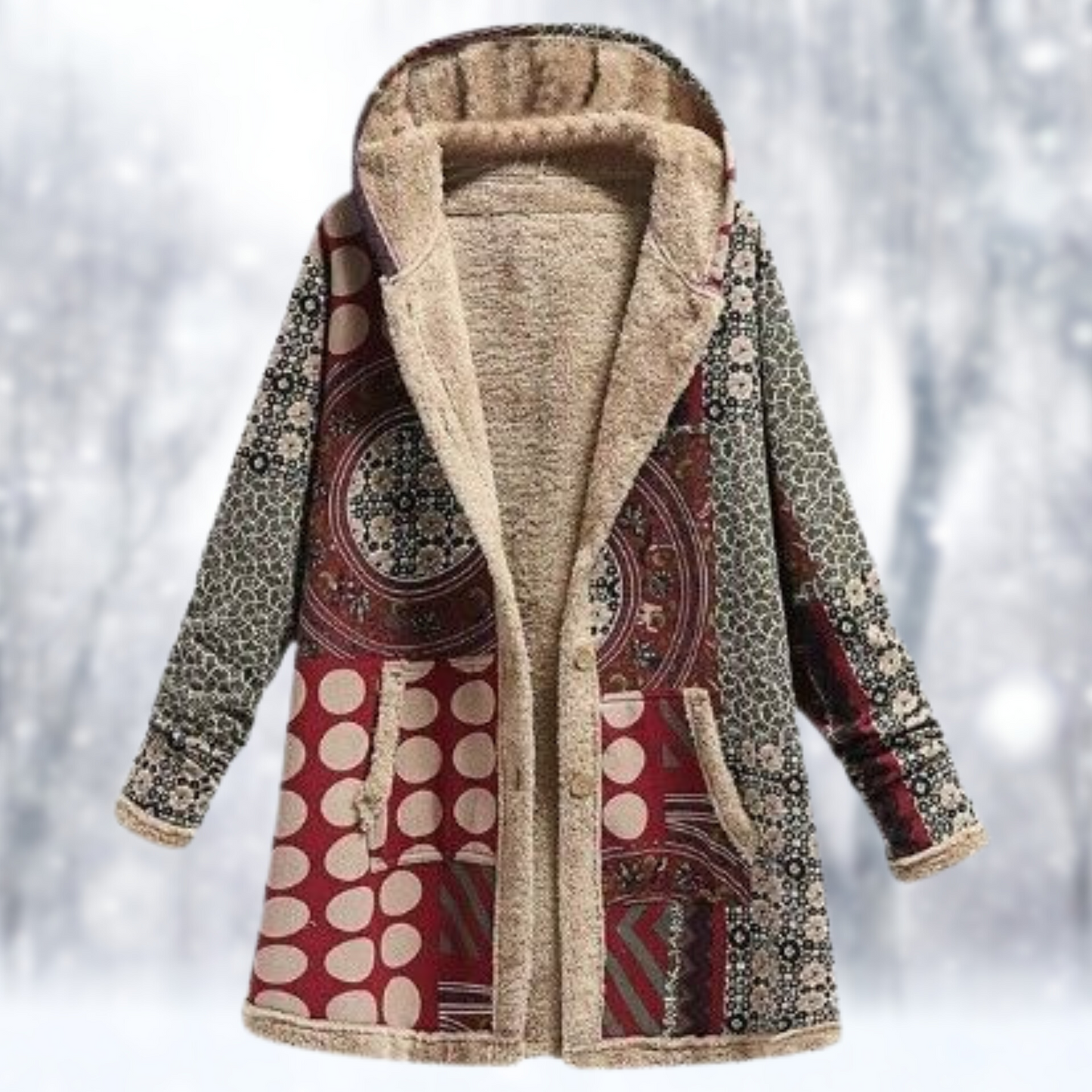 Berg-Feldt | Lange Fleecejacke mit Gemütlicher Kapuze