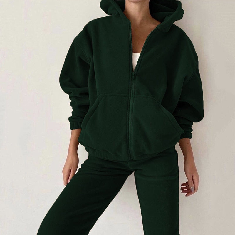 Loose Hooded Tracksuit with Long Sleeves from Fudus