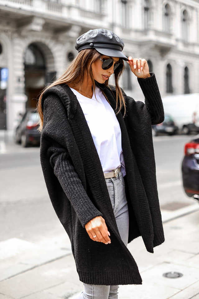 Alice: Stylish Long Knit Hoodie Jacket