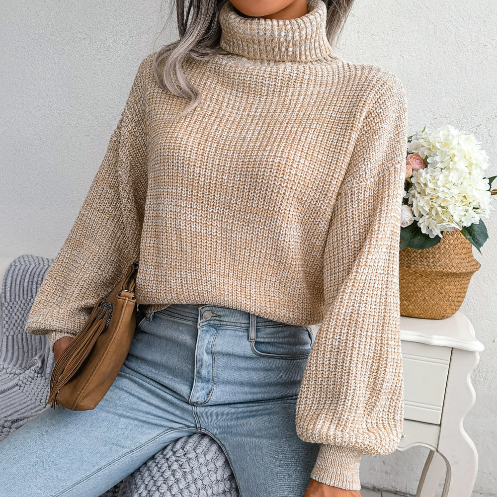 Pull en maille col roulé décontracté - Ena