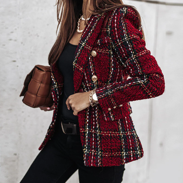 Berg-Feldt | Eleganter Karierter Blazer