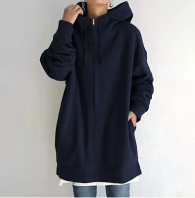 Sweat à capuche surdimensionné zippé pour femme de Fudus