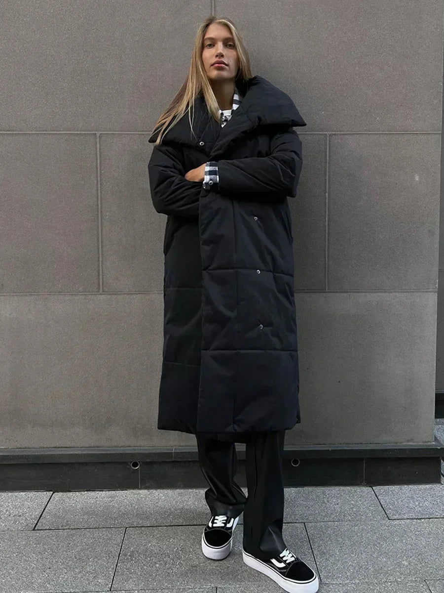 Berg-Feldt | Parka Lang Steppjacke mit Gürtel für Damen Ideal für Den Winter