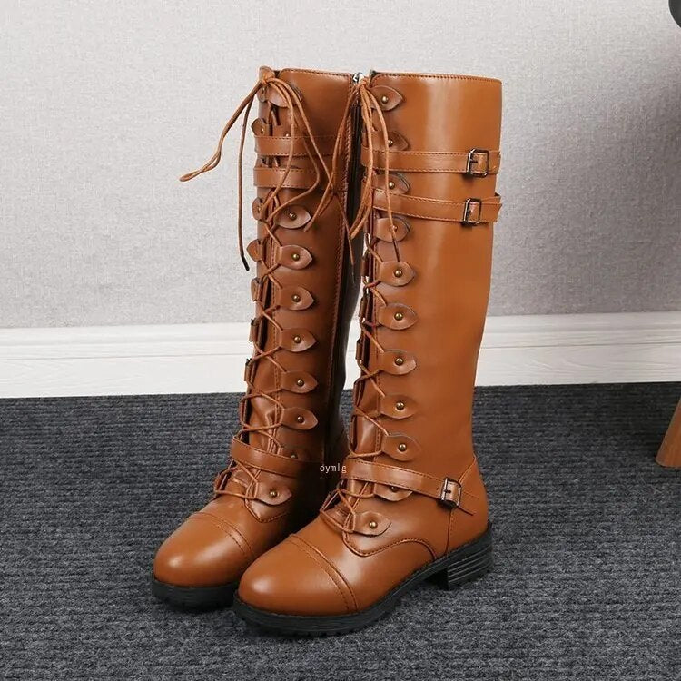 Berg-Feldt | Retro Schnürstiefel mit Schnalle