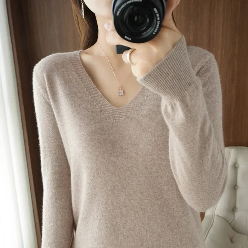 Berg-Feldt | Pullover - Bequemer V-Ausschnitt Pullover