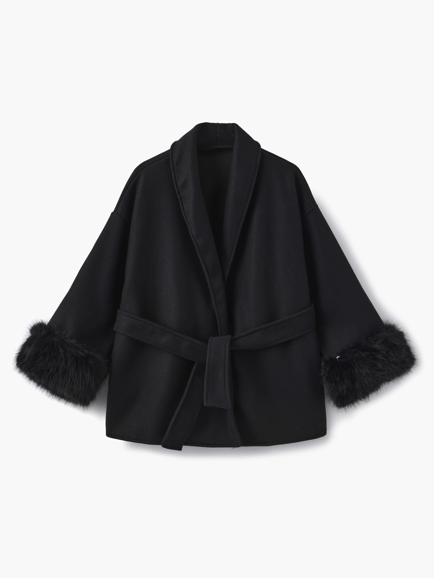 Berg-Feldt | Mantel mit Kunstfellbesatz Eleganter Winter Kurzmantel