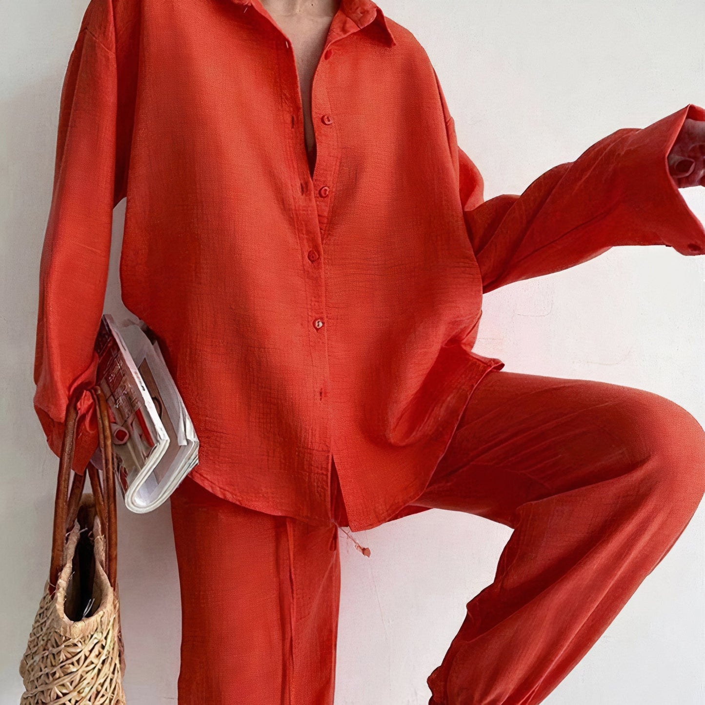 Tayla Linen Shirt and Trousers Set