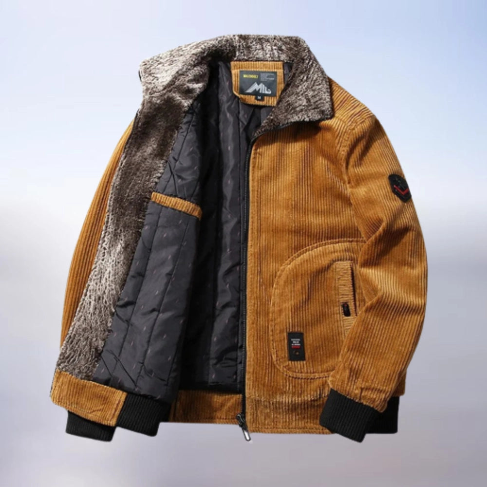 Männer Winterjacke von Berg-Feldt mit Cord und Steppfutter