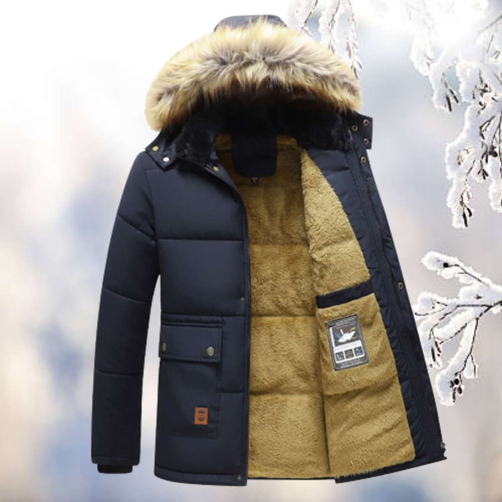 Berg-Feldt | Parka Windbreaker mit Kapuze aus Kunstfell