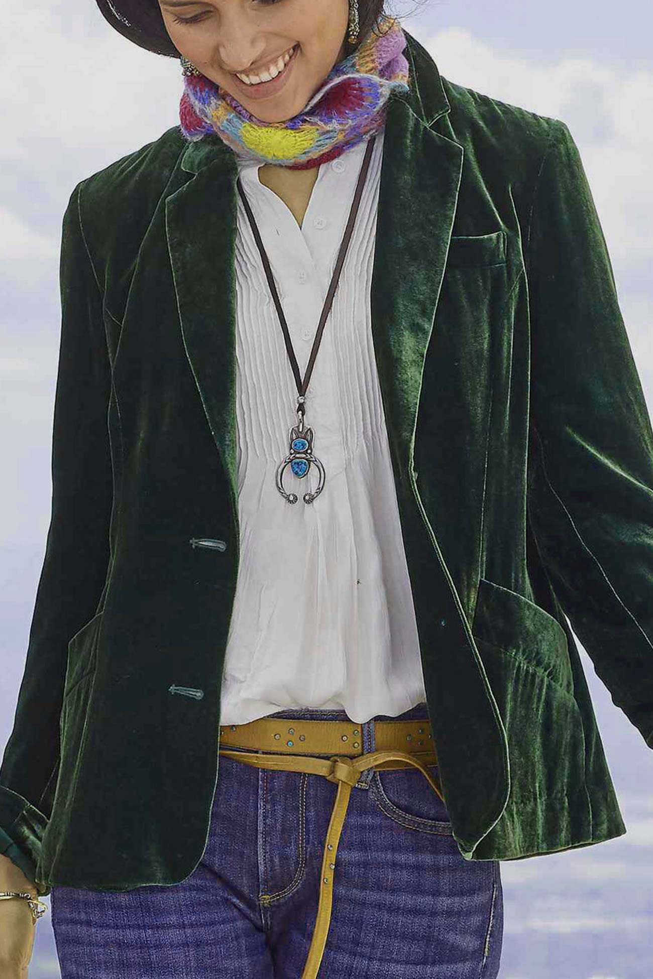Berg-Feldt | Geschnittener Crop - Blazer Aus Samt - Rubinrot