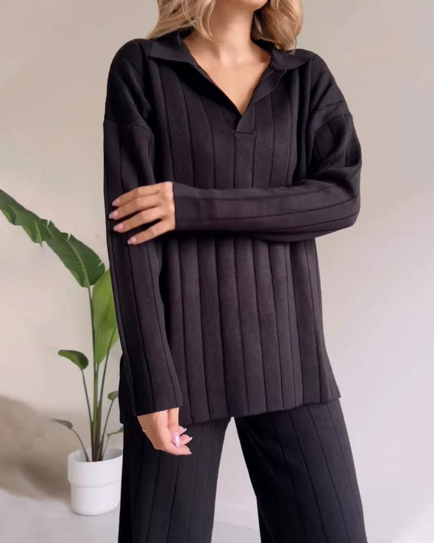 Berg-Feldt | Stylisches Pit Stripe Jacquard Zwei-Teile Set