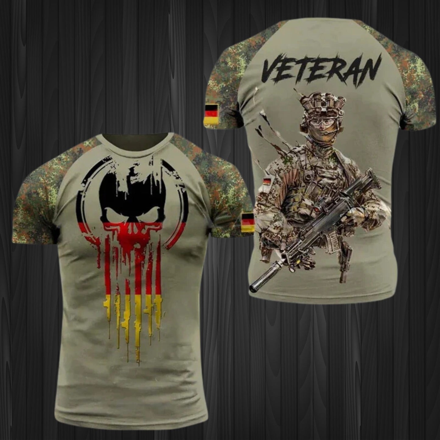 Herren Fußballtrikot mit Deutschlandflagge, 3D-Militärprint von berg-feldt – EM 2024