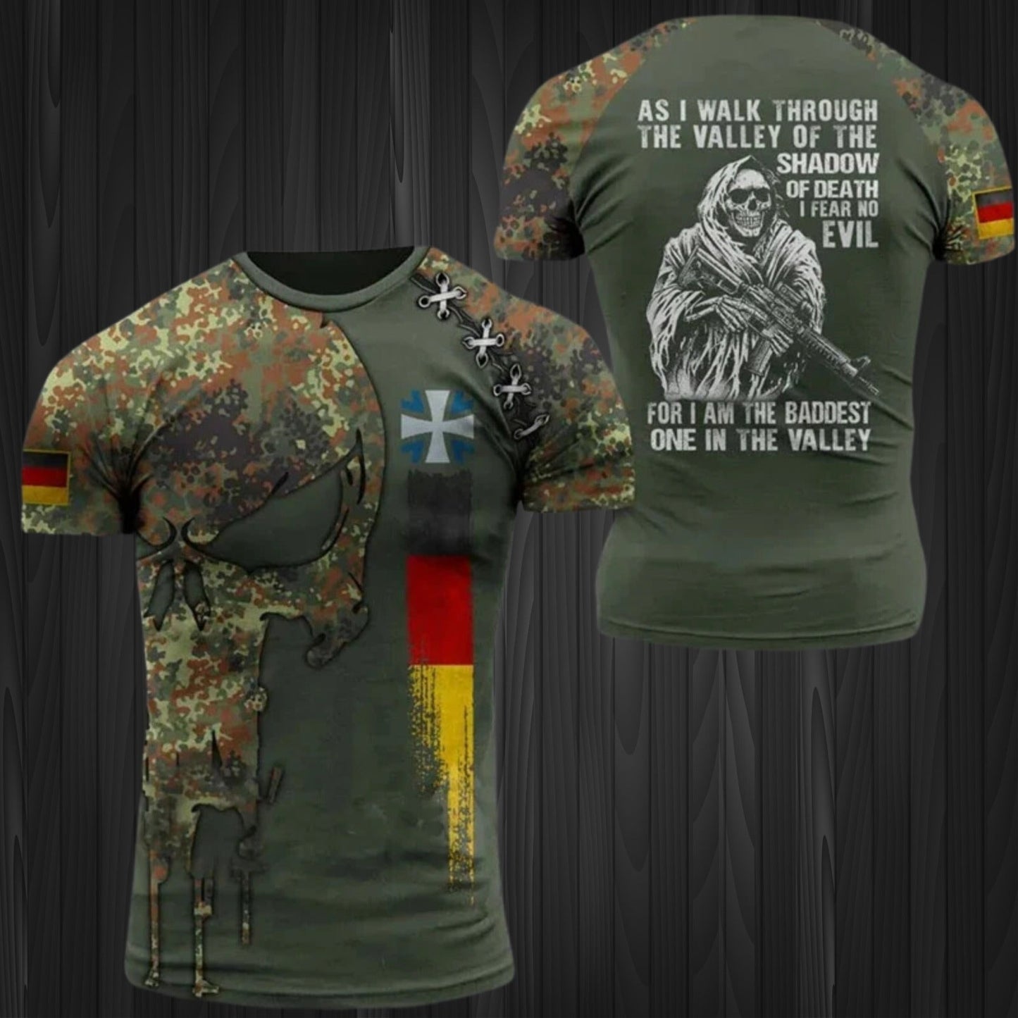Herren Fußballtrikot mit Deutschlandflagge, 3D-Militärprint von berg-feldt – EM 2024