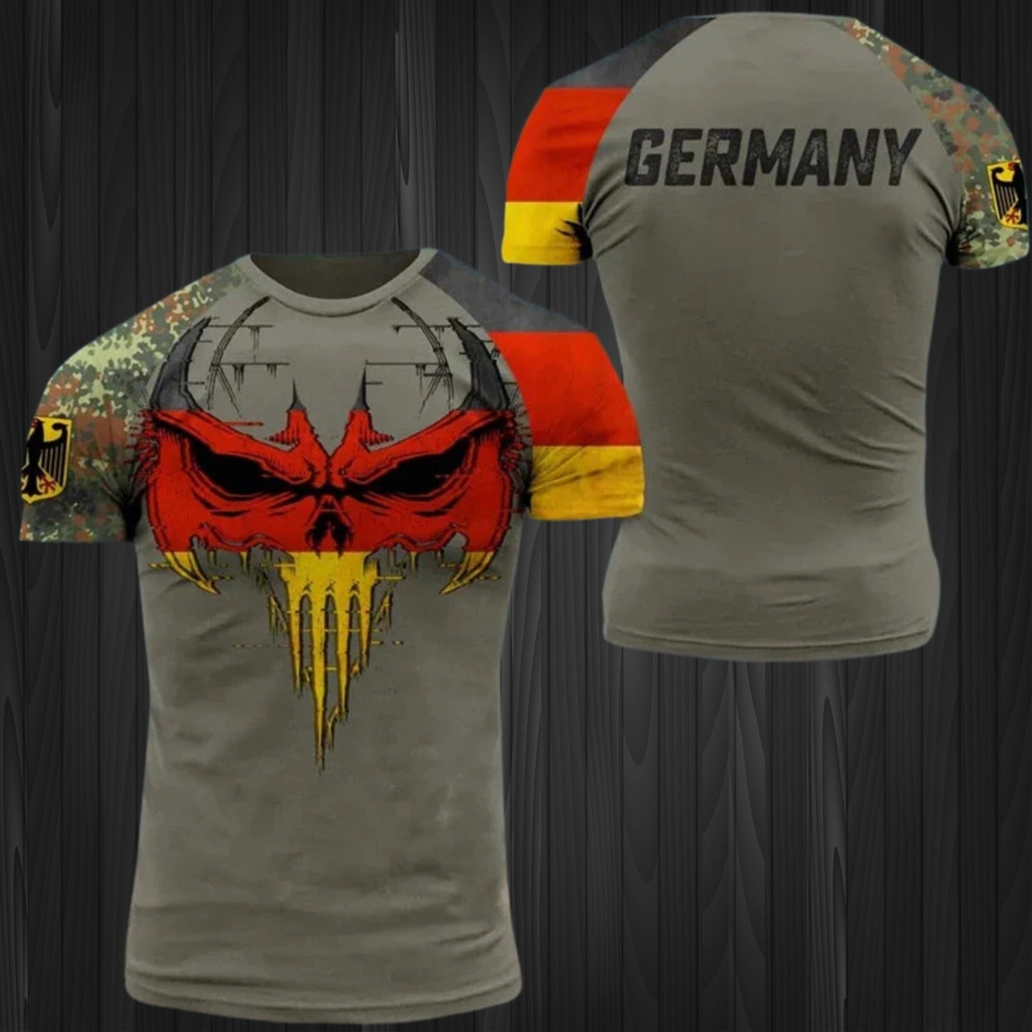 Herren Fußballtrikot mit Deutschlandflagge, 3D-Militärprint von berg-feldt – EM 2024