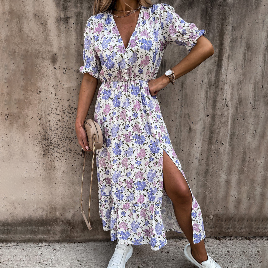Robe fleurie fendue - Eira