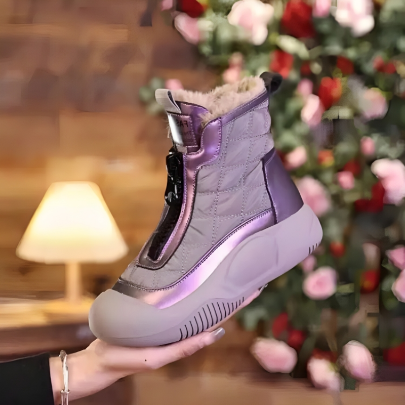 Bottes d'hiver chaudes pour femmes doublées de fausse fourrure