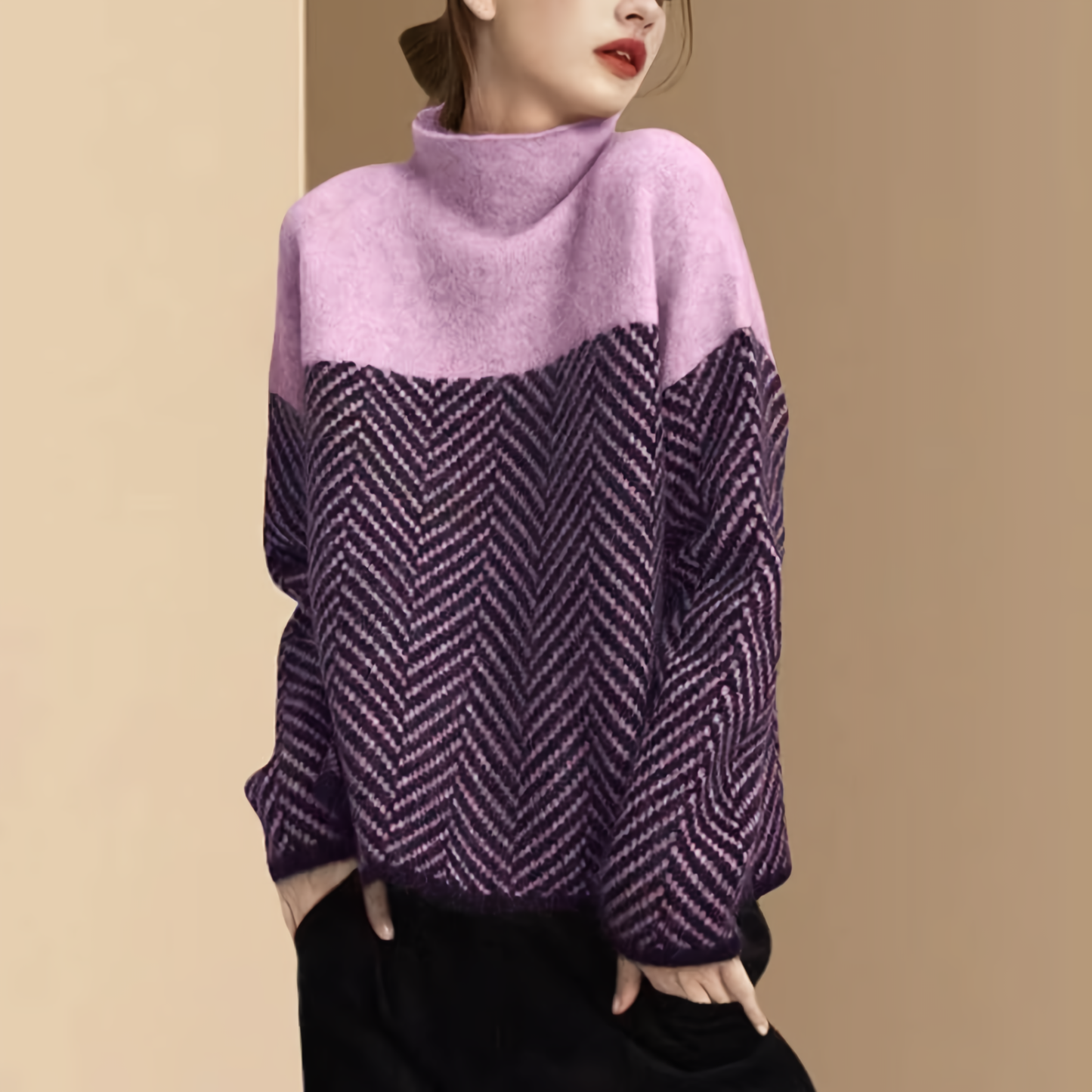 Pull-over chaud à rayures - Zora