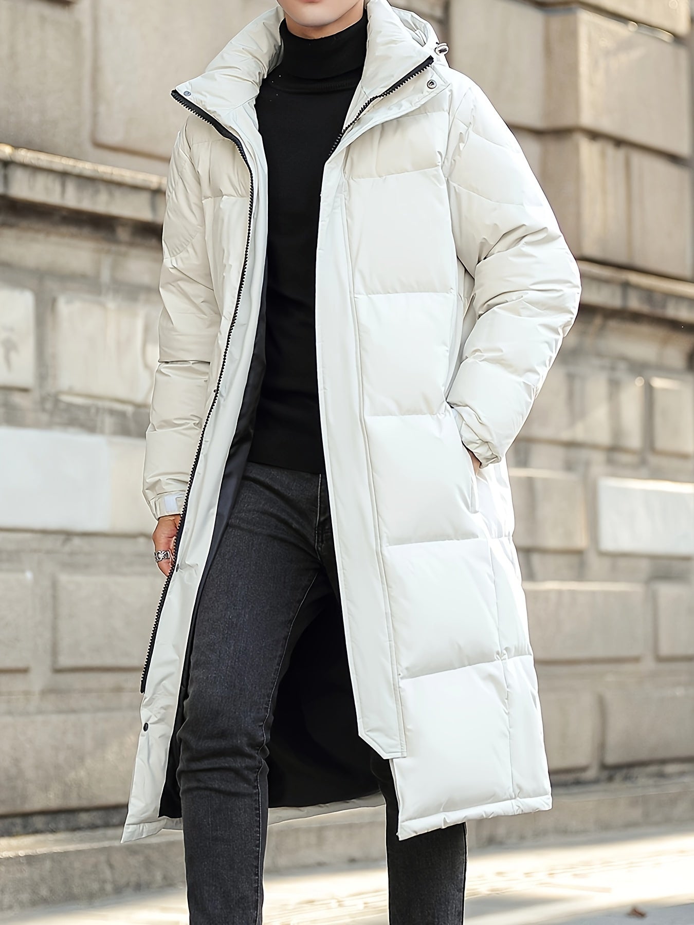 Berg-Feldt | Lange Pufferjacke mit Kapuze Polyester Isolierend und Stilvoll