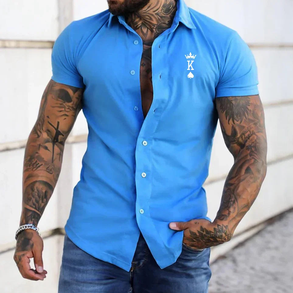 Berg-Feldt Herren Kurzarmhemd, Muscle Slim Fit