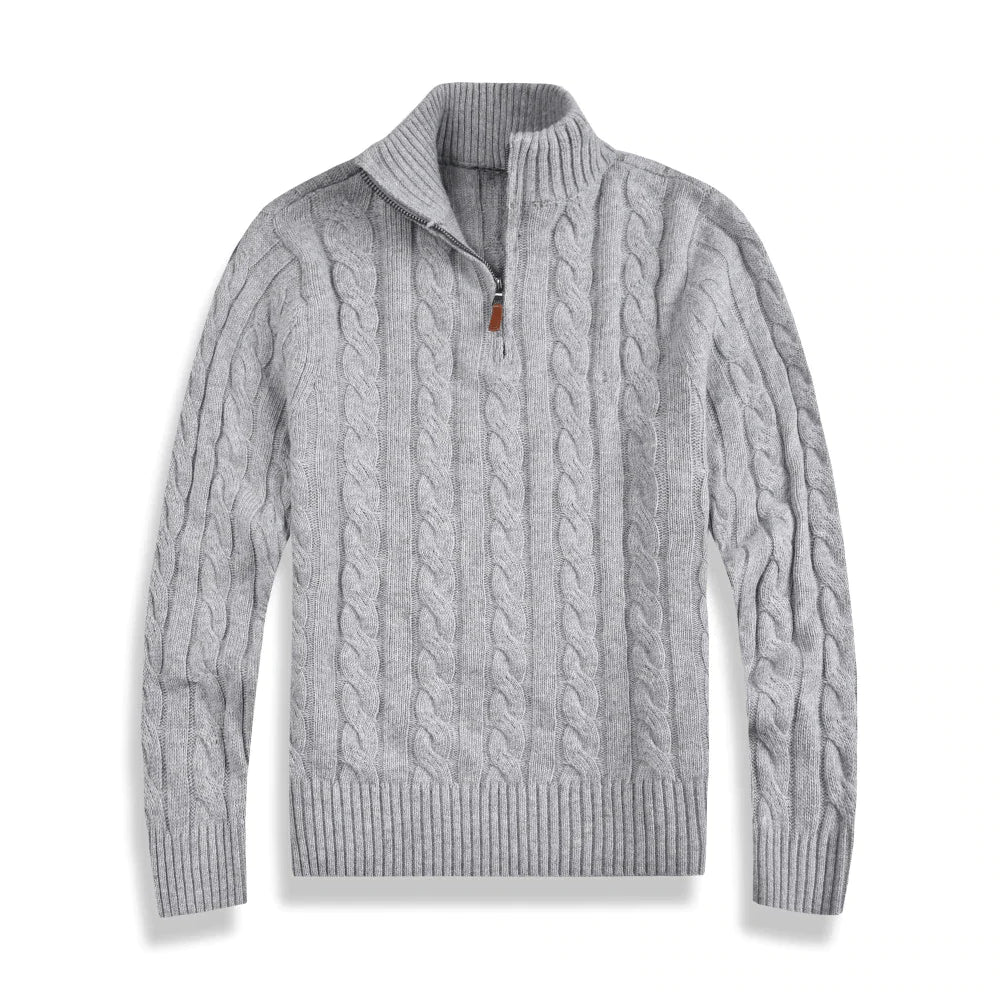 Pull pour hommes avec fermeture éclair courte