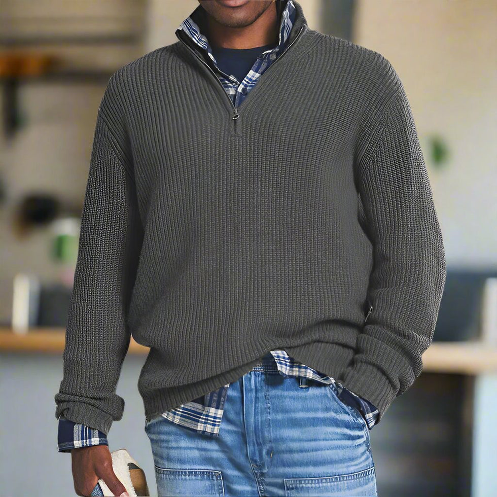 HUGH Strickpullover mit 1/4-Reißverschluss