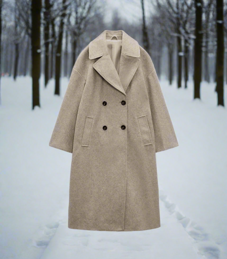 Berg-Feldt | Manteau en laine - Coupe droite - Grande taille - Long avec revers