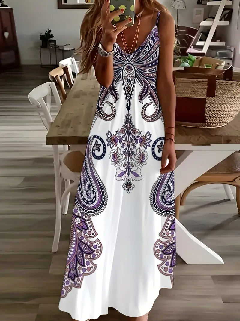 Robe nuisette à fleurs de la collection Anna revisitée, à encolure en V