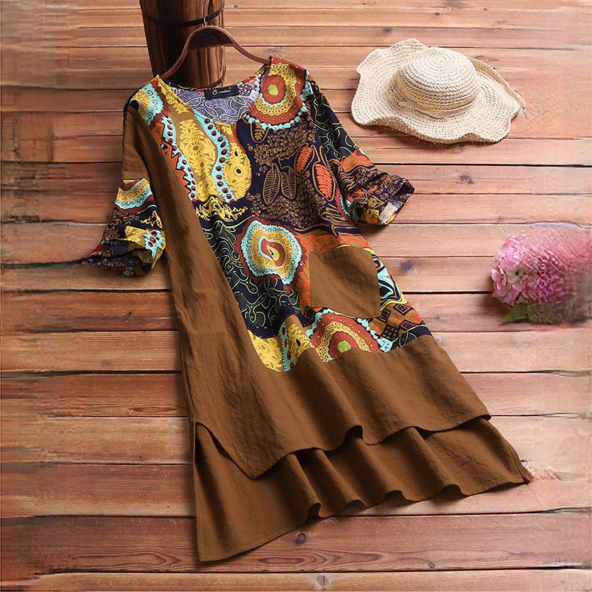 Ginia - Elegantes Kleid mit Mandala Muster