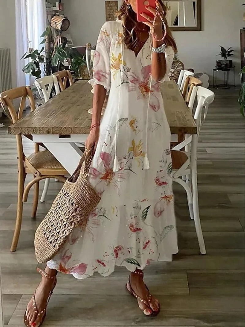 Robe d'été Kreszentia, stylée et confortable avec imprimé