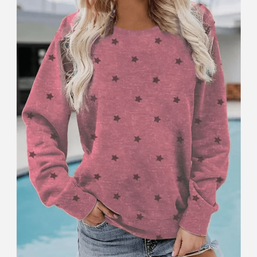 Berg-Feldt | Lässiges Sweatshirt mit Sternmuster Langärmeliges Design Weich und Bequem