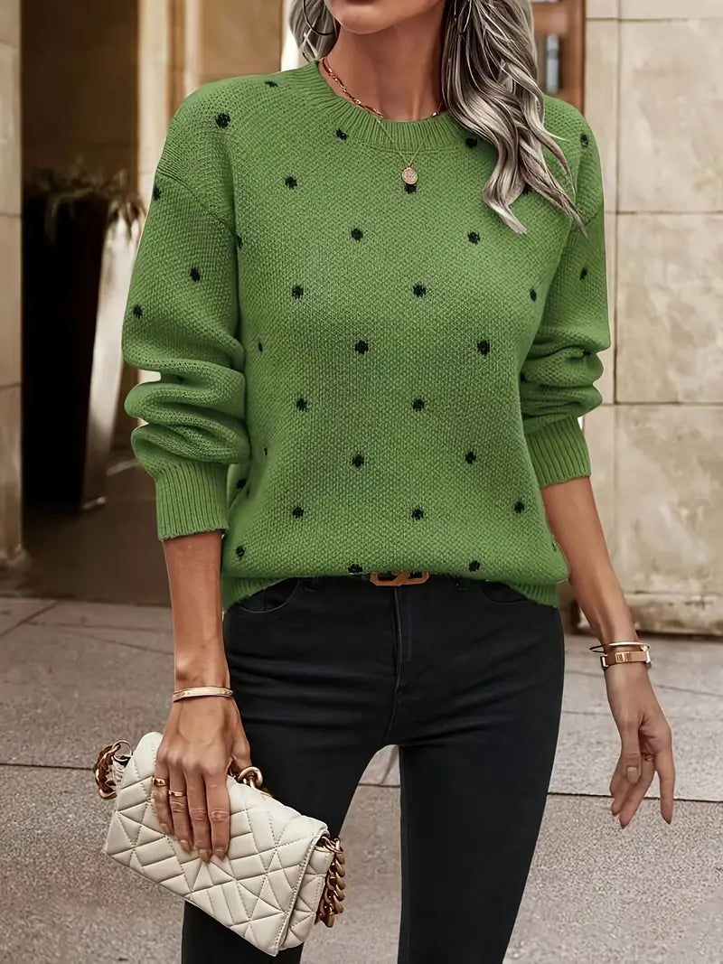 Berg-Feldt | Gestickter Pullover mit Punkten