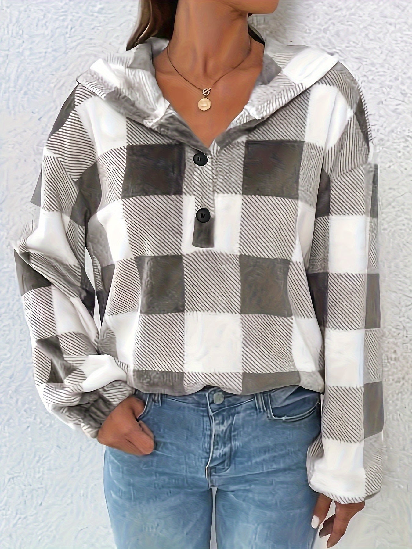 Berg-Feldt | Flannel Karierter Hoodie Baumwolle und Polyester Trendig und Komfortabel