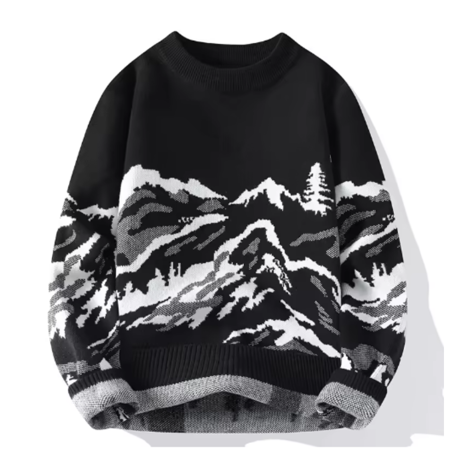 Berg-Feldt | Strickpullover Bergmotiv Warm und Stilvoll