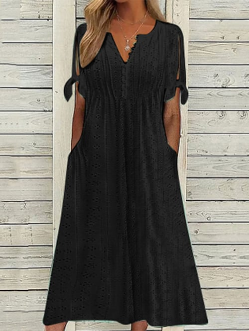 Berg-Feldt Damen Resort-Stil Spitzenkleid in Uni