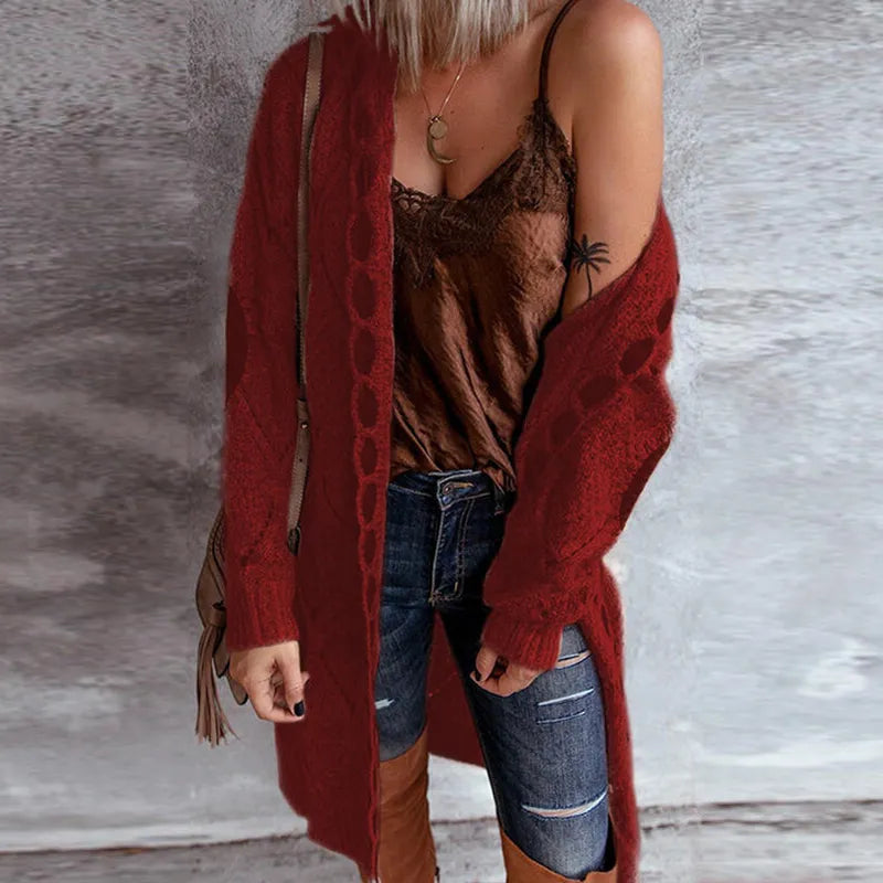 Berg-Feldt | Eleganter Strickpullover mit Kapuze Im Weinlese Stil